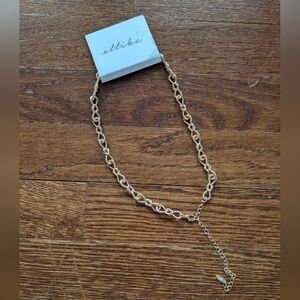 Ettika Necklace 17" Extender Gold Twist Texture Chain Lobster Clasp Glam Boho